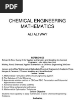 Chemical Engineering Mathematics: Ali Altway