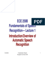 Lectures 1 Rabiner Speech Processing