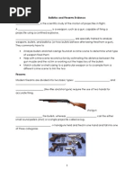 Ballistics Note Fill in Blank