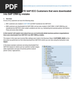 Procedure To DELETE SAP ECC Customers That Were Downloaded Into SAP CRM by Mistake