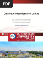 DR Irwan Shah - Creating Clinical Research Culture