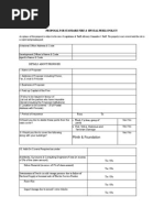 Proposal For Standard Fire & Special Perils Policy