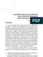 LA PRODUCCION AZUCARERA Y LA ESCLAVITUD - Francisco Moscoso