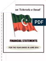 PTI Financial Statement For Financial Year 2013-14