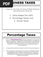 TAX Percentage Tax