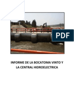 Informe de La Bocatoma Vinto y La Central Hidroelectrica