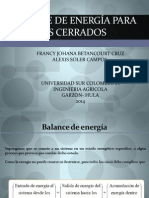 Balance de Energia en Sistema Cerrados