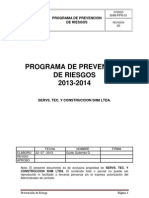 Plan o Programa de Prevencion de Riesgo