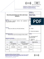 Security Parameters For Unix and Linux Systems