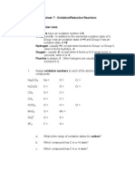 Worksheet Oxidation Reduction