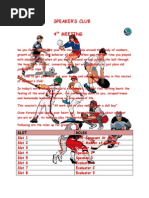 Speaker'S Club 4 Meeting: Slot Roles