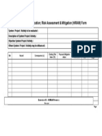 Hazard Identification Risk Assessment & Mitigation (HIRAM) Form