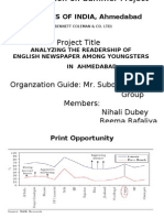 Summer Project On The Time of India, Ahmedabad