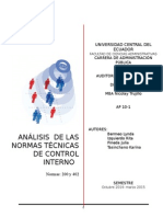 Auditoria (ANÁLISIS DE LAS NORMAS TÉCNICAS DE CONTROL INTERNO Ecuador