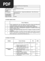 Department Subject Code Title of The Course Designation of Course Prerequisites Contact Hours Tutorial Hours Type of Course