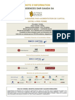 Dar Saada Note D'information Concernant L'introduction en Bourse