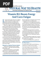 Vitamin B12 Boots Energy and Cures Fatigue