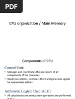 CPU Organization / Main Memory