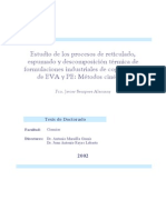 Estudio de Los Procesos de Reticulado, Espumado y Descomposición Térmica de Formulaciones Industriales de Copolímeros de EVA y PE: Métodos Cinéticos