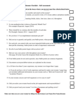 Resume Checklist (Individual Evaluation)