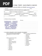 3º ESO - BIOLOGIA - Actividades - Ordenador - Digestivo - y - Respiratorio PDF