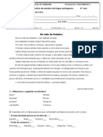 Avaliação Formativa de Outubro de Língua Portuguesa