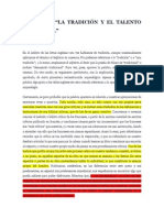 Ts Eliot. Tradición y Talento Individual