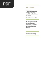 El Disciplinamiento de Las Mujeres: Violencia y Política en Los Gobiernos Locales