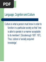 Language, Cognition and Culture