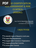 Hazard Identification, Risk Assessment & Risk Control (Hirarc)