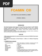 Foamin C®: Light Weight Cellular Concrete and Cement