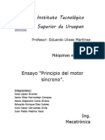 Ensayo Principio Del Motor Sincrono