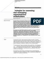 Strategies For Assessing and Managing Organizational Stakeholders