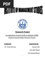 Research Project: An Exploratory Research Study On Attitude of MBA Students Towards Major Research Project