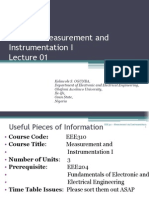 Measurement and Instrumentation Analysis