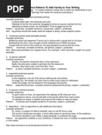 Sentence Patterns To Add To Your Writings