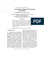 Vapour-Liquid-Solid State Cadmium Oxide Nanowires and Nanobelts