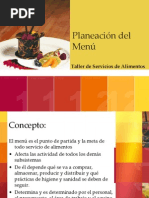 PLANIFICACION de UN MENÚ Elaboracion III de Bachillerato