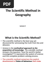 Lecture 4 The Scientific Method in Geography SK