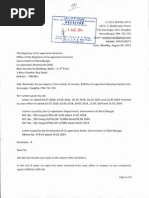 Complaint Letter Submitted To The Registrar of Co-Operative Societies On Monday, 04 August 2014.