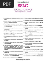 10th Social Science One Mark Questions With Answers English Medium