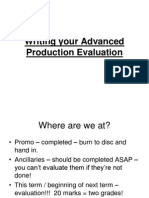 NEW 2014 Lesson 16 Writing Your Advanced Production Evaluation