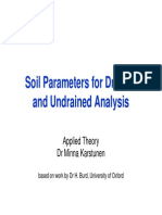 Soil Parameters For Drained and Undrained Analysis