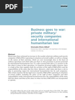 Business Goes To War: Private Military/ Security Companies and International Humanitarian Law