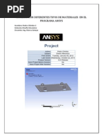 Analisis Con Diferentes Tipos de Materiales en El Programa Ansys