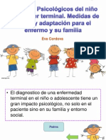 Aspectos Psicológicos Del Niño Con Cáncer Terminal. Medidas de Apoyo y Adaptación para El Enfermo y Su Familia