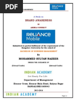 Brand Awareness With Respect To Relianec Communications