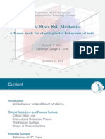 Critical State Soil Mechanics: A Frame Work For Elastic-Plastic Behaviour of Soils