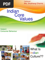 Indian Core Values: Subject: Consumer Behaviour