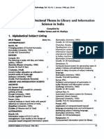 Bibliography of Doctoral Theses in Library and Lnformation Science Lndia